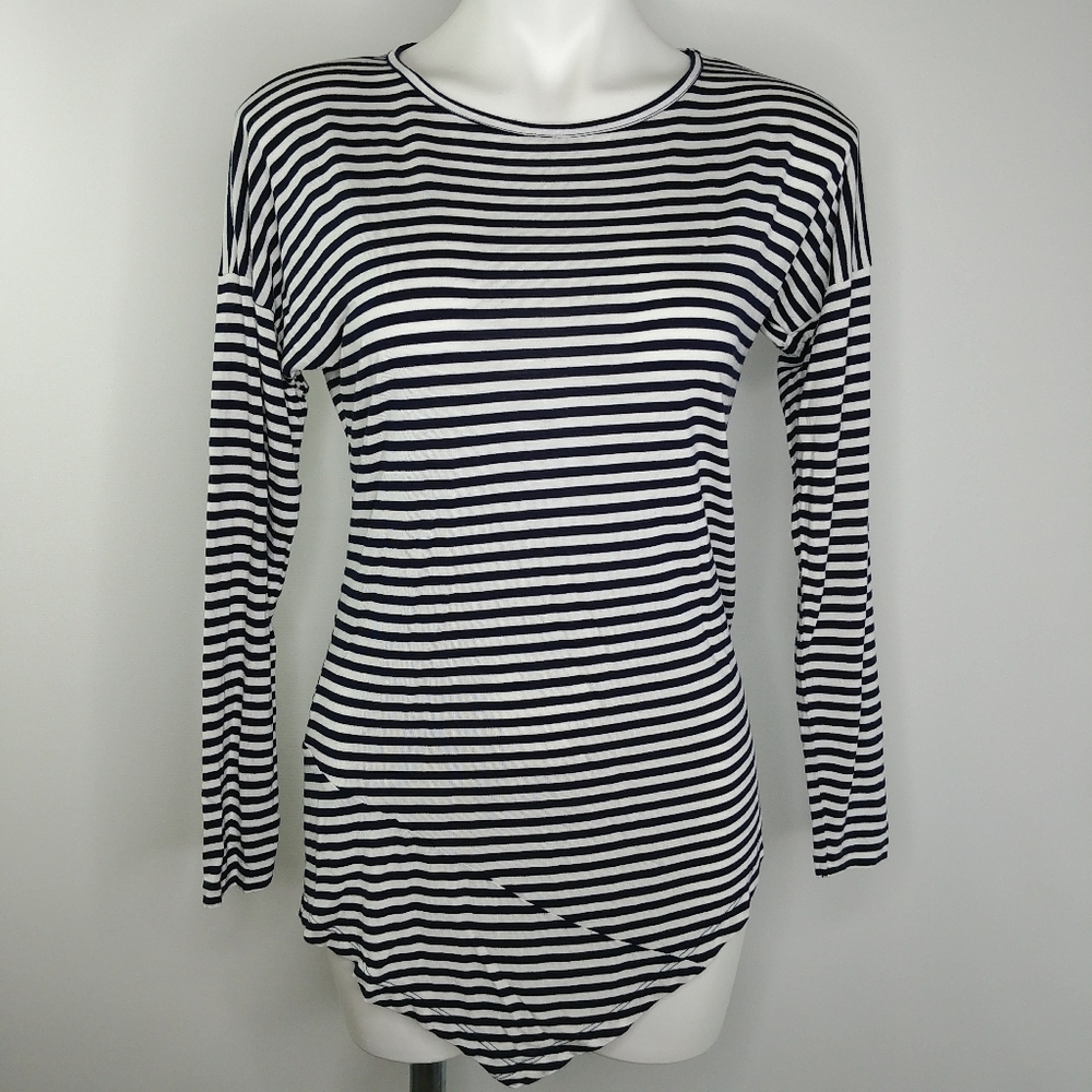 Cabi #5064 Boat Neck Stripe Long Sleeve Tee Shirt